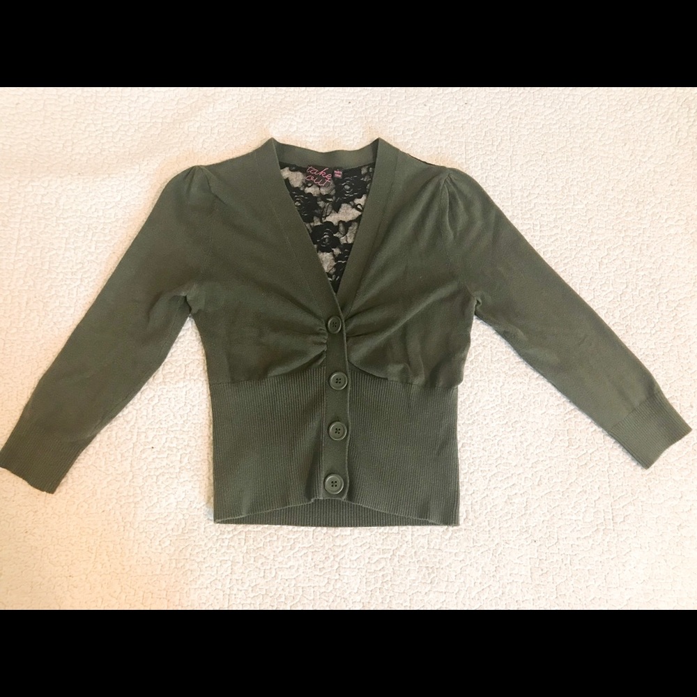 Olive green cardigan